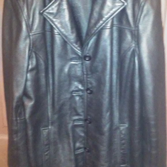 100% Leather Outershell Jacket RN 69426 Black - Picture 2 of 6